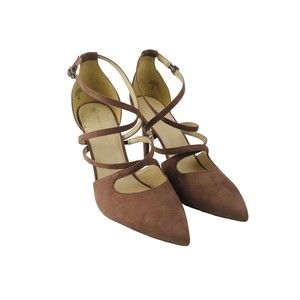 Marc Fisher Women’s Size 11M Nestor 3 Pointed Toe Camel Velvet Crisscross Heels